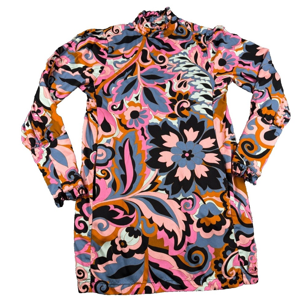 Corey Lynn Calter Women's Dress Small Multicolor Floral Lined High Neckline